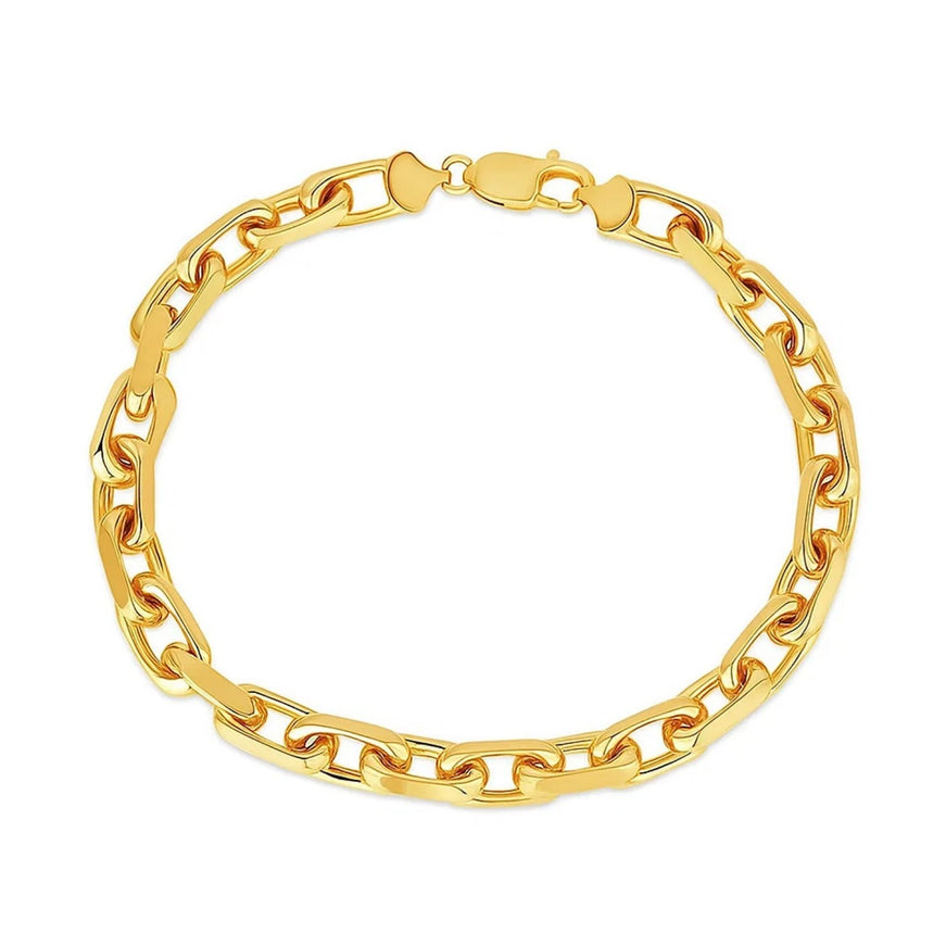 6.1mm 14k Yellow Gold French Cable Chain Bracelet
