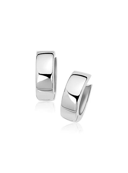 14k White Gold Snuggable Hoop Earrings