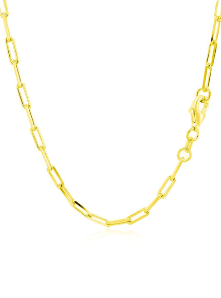 10K Yellow Gold Paperclip Chain (2.5mm)