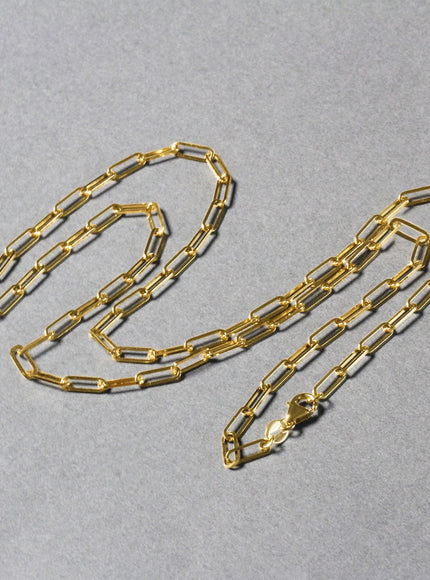 10K Yellow Gold Paperclip Chain (2.5mm)