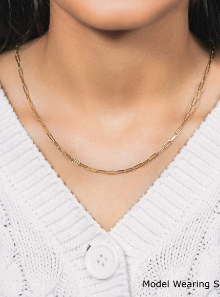 10K Yellow Gold Paperclip Chain (2.5mm)