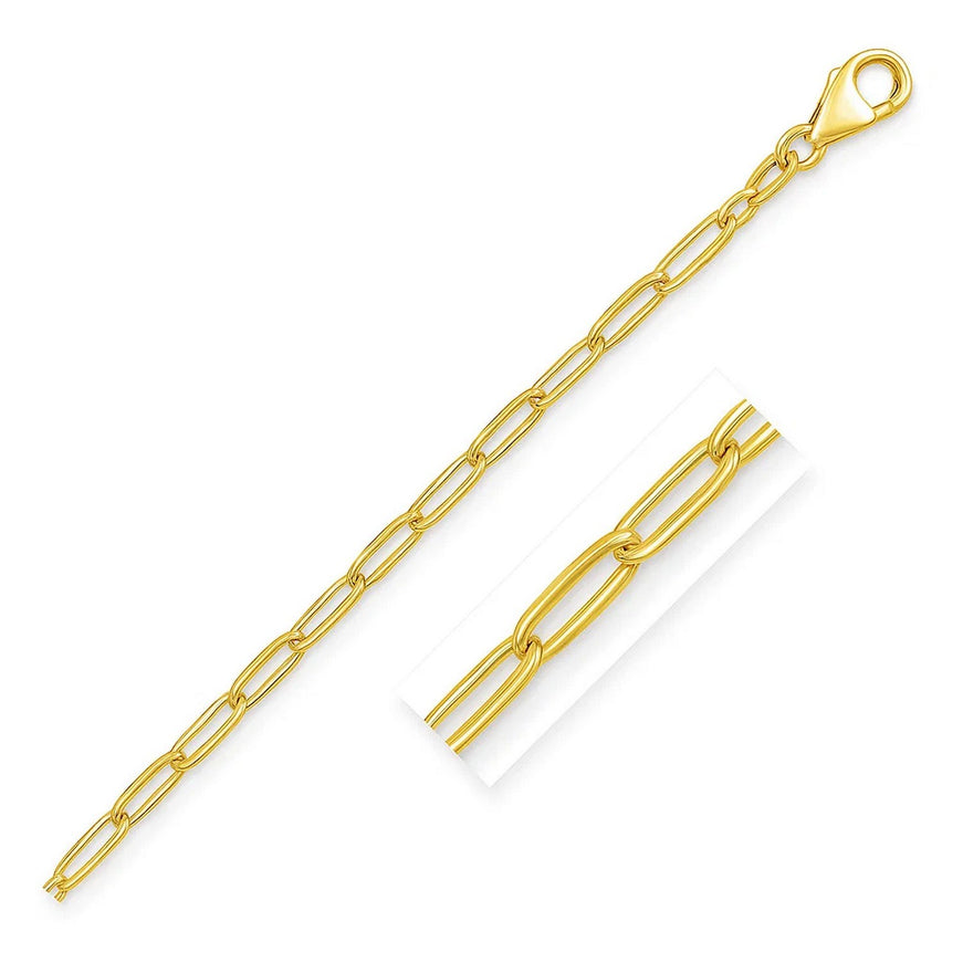 14K Yellow Gold Paperclip Bracelet (4.0mm)