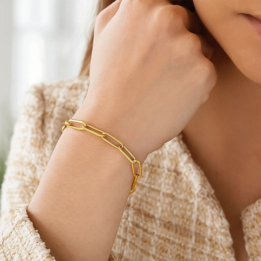 14K Yellow Gold Paperclip Bracelet (4.0mm)