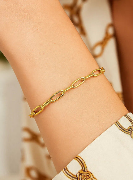 14K Yellow Gold Paperclip Bracelet (4.0mm)