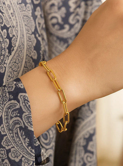 14K Yellow Gold Paperclip Bracelet (4.0mm)