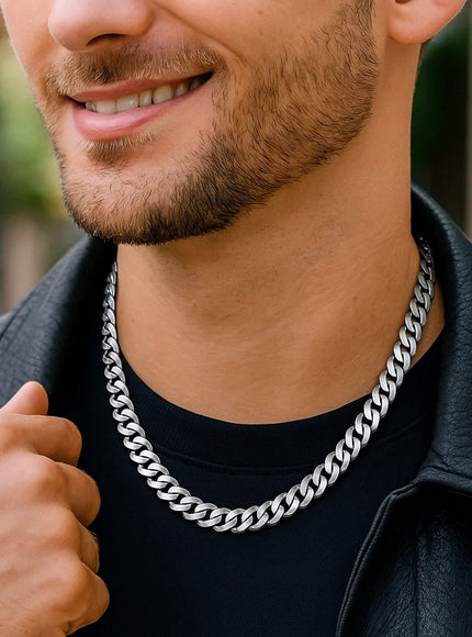 14k White Gold 22 inch Polished Curb Chain Necklace