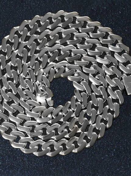 14k White Gold 22 inch Polished Curb Chain Necklace