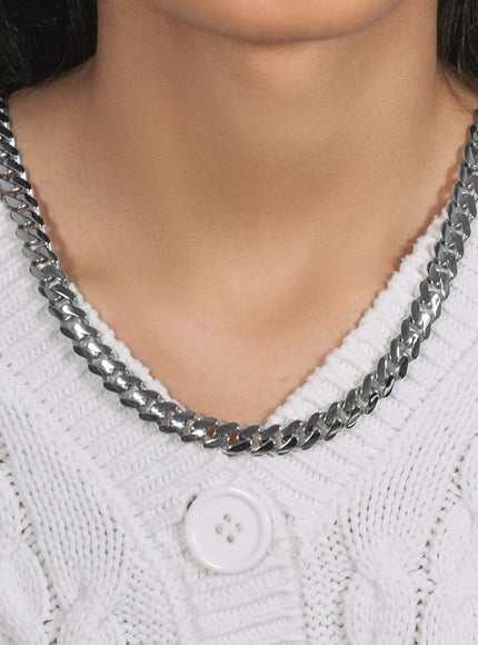 14k White Gold 22 inch Polished Curb Chain Necklace