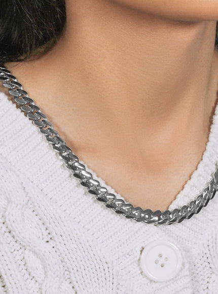 14k White Gold 22 inch Polished Curb Chain Necklace