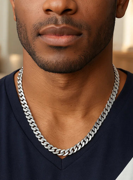 14k White Gold 22 inch Polished Curb Chain Necklace