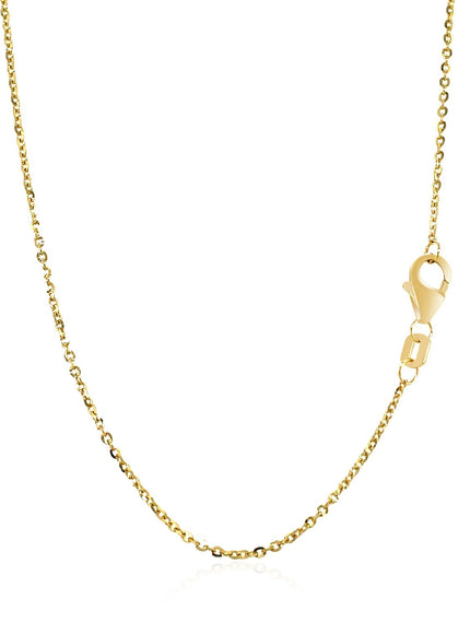 14k Yellow Gold Chain Necklace with a Shiny Flat Bar