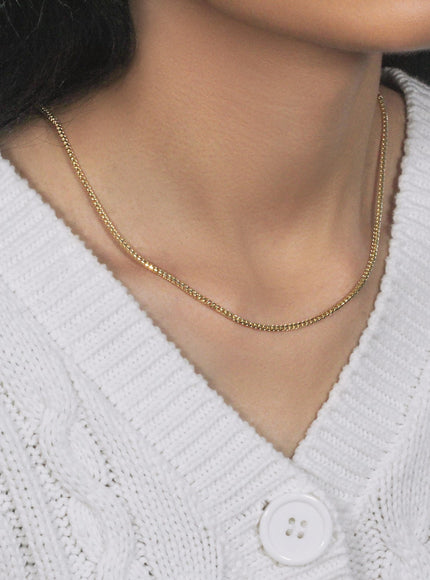 2.2mm 14k Yellow Solid Gold Diamond Cut Round Franco Chain