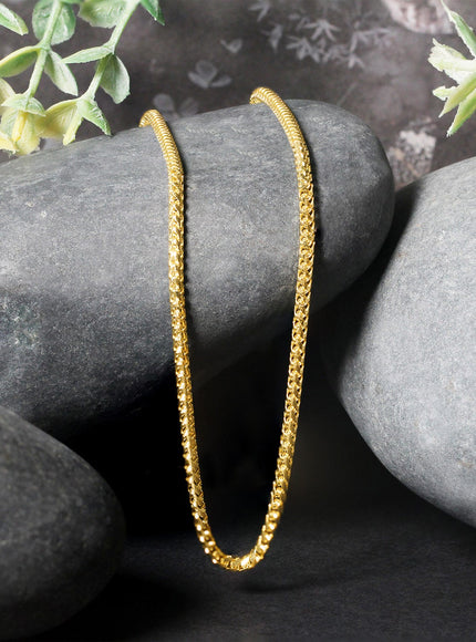 2.2mm 14k Yellow Solid Gold Diamond Cut Round Franco Chain