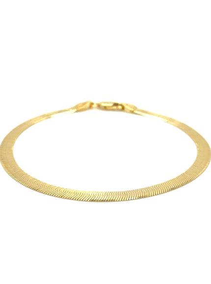 4.0mm 14k Yellow Gold Super Flex Herringbone Bracelet