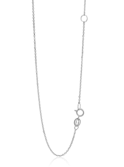 14k White Gold Adjustable Cable Chain 1.1mm
