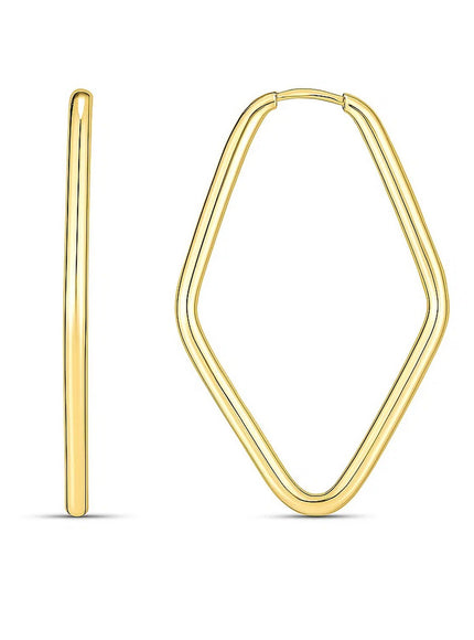 14k Yellow Gold Endless Marquise Hoops