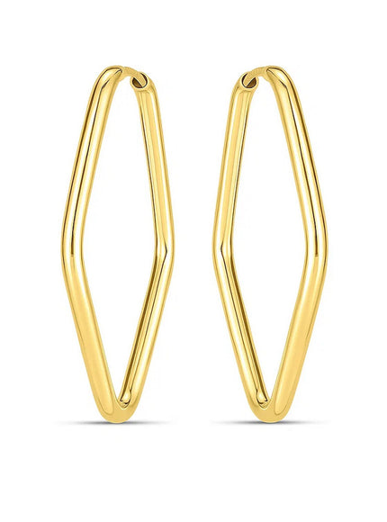 14k Yellow Gold Endless Marquise Hoops
