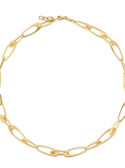 14K Yellow Gold Italian Oval Links Necklace