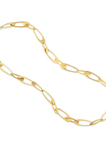 14K Yellow Gold Italian Oval Links Necklace
