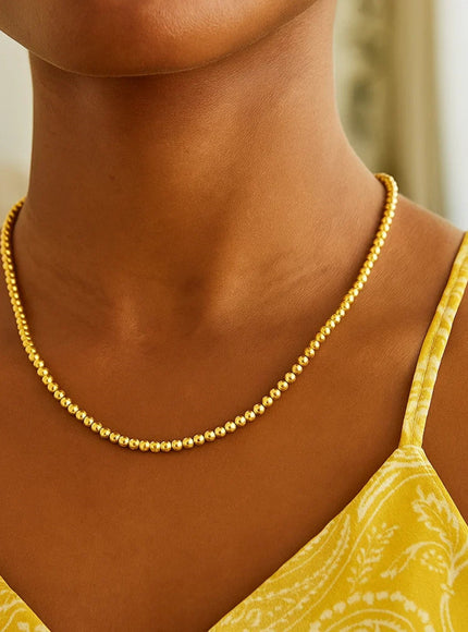 14k Yellow Gold Bead Chain Necklace(4mm)