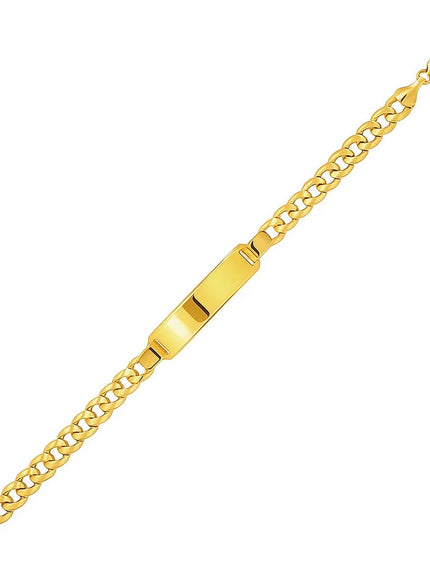 14k Yellow Gold Men's ID Cuban Chain Bracelet
