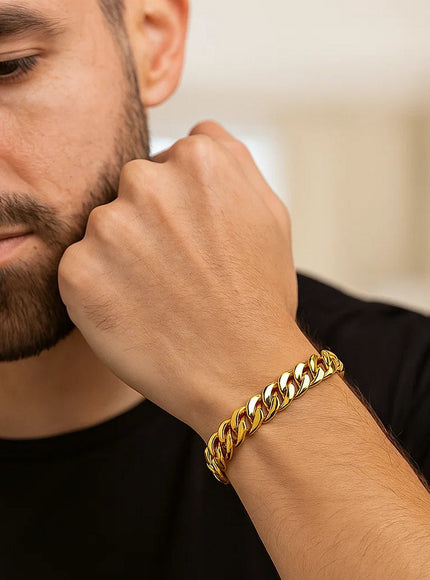 10.1mm 14k Yellow Gold Classic Miami Cuban Bracelet