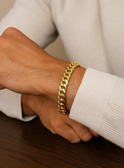 10.1mm 14k Yellow Gold Classic Miami Cuban Bracelet