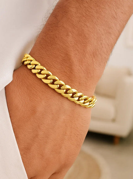 10.1mm 14k Yellow Gold Classic Miami Cuban Bracelet