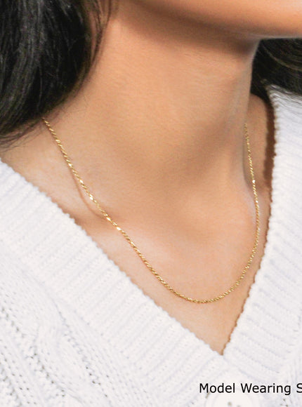 18k Yellow Gold Diamond Cut Cable Link Chain 1.1mm