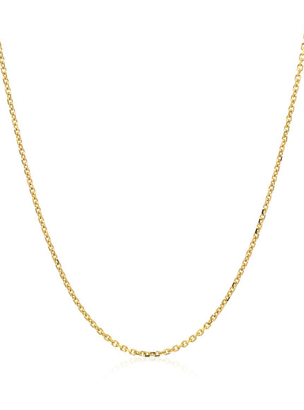18k Yellow Gold Diamond Cut Cable Link Chain 1.1mm