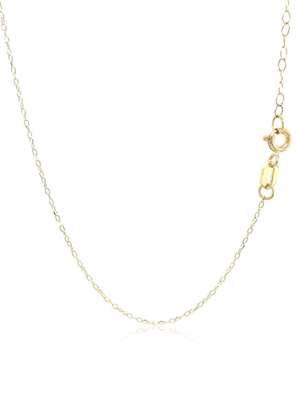 14k Yellow Gold Necklace with Dog Paw Print Symbol in Mother of Pearl