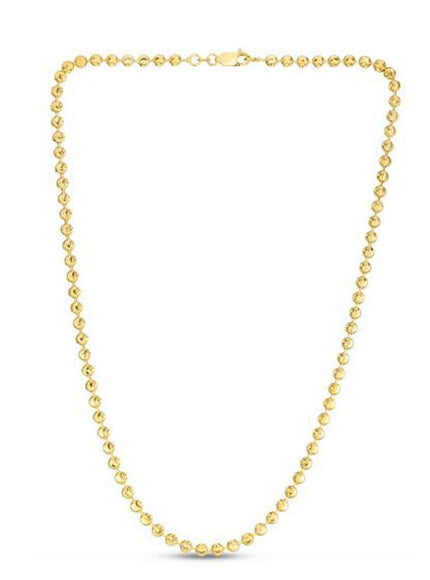 Moon Cut Bead Chain in 14k Yellow Gold (4.0 mm)
