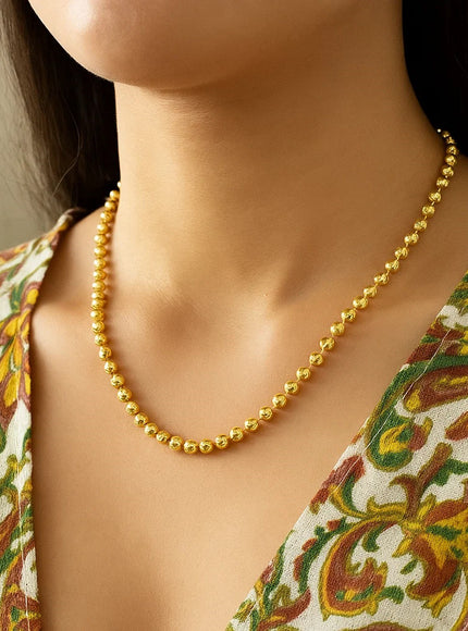 Moon Cut Bead Chain in 14k Yellow Gold (4.0 mm)