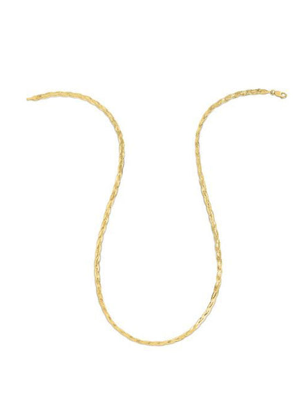14k Yellow Gold Braided Herringbone Chain (3.2mm)