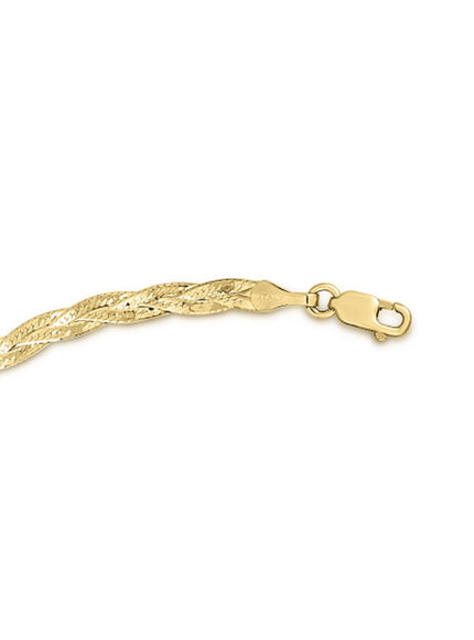 14k Yellow Gold Braided Herringbone Chain (3.2mm)