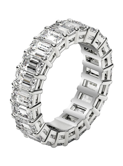 Emerald Cut Lab Grown Diamond Eternity Ring in 14k White Gold (2 cttw FG/VS2)