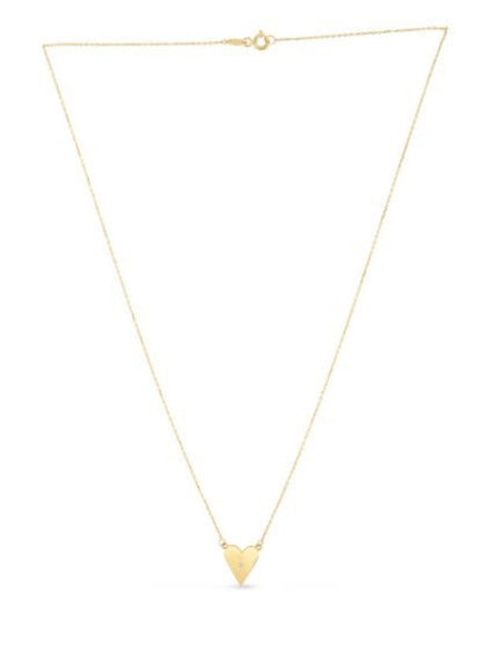 14k Yellow Gold High Polish Elongated Heart Necklace