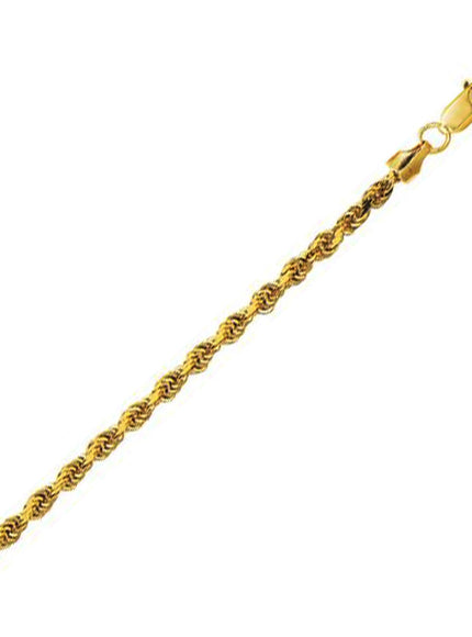 Lite Rope Chain Bracelet in 10k Yellow Gold (3.20 mm)
