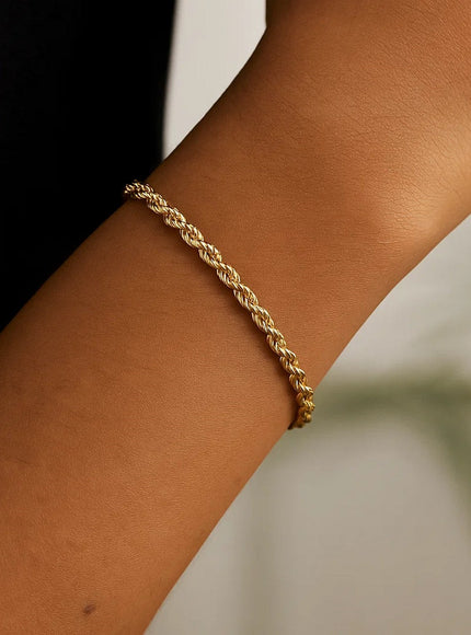 Lite Rope Chain Bracelet in 10k Yellow Gold (3.20 mm)