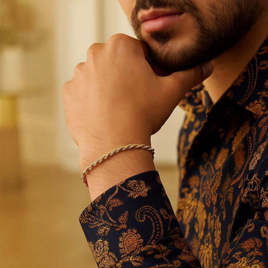 Lite Rope Chain Bracelet in 10k Yellow Gold (3.20 mm)