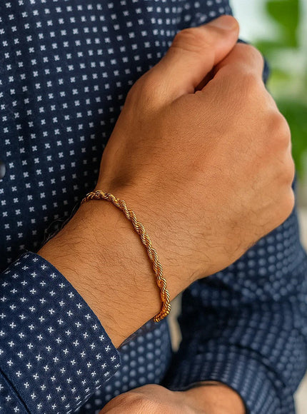 Lite Rope Chain Bracelet in 10k Yellow Gold (3.20 mm)