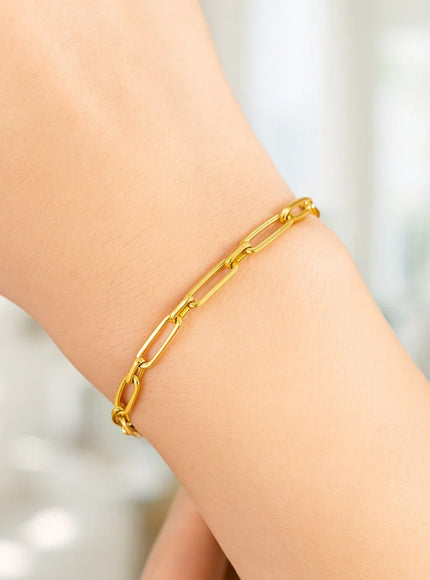 14k Yellow Gold Alternating Paperclip Bracelet (2.80 mm)