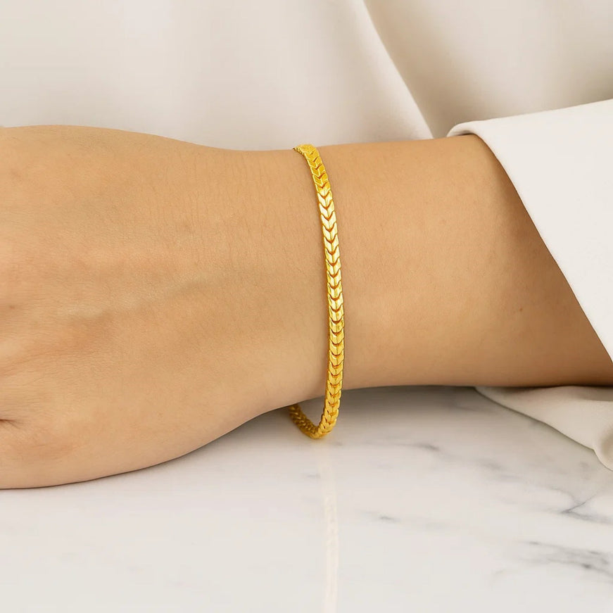 2.7mm 14k Yellow Gold Solid Diamond Cut Round Franco Bracelet