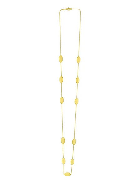 Elongated Hexagon Necklace in 14K Yellow Gold