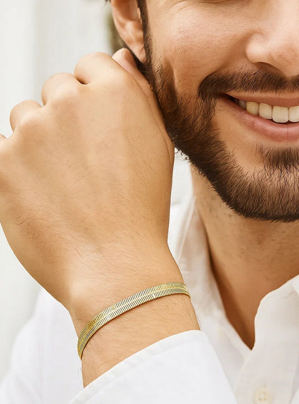 Imperial Herringbone Bracelet in 10k Yellow Gold (3.8 mm)