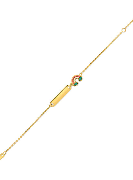 14k Yellow Gold Rainbow Childrens Bracelet