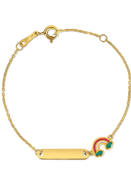 14k Yellow Gold Rainbow Childrens Bracelet