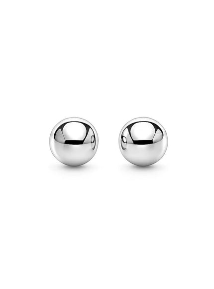 14k White Gold Spherical Stud Earrings (3.0 mm)