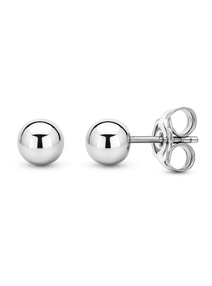 14k White Gold Spherical Stud Earrings (3.0 mm)