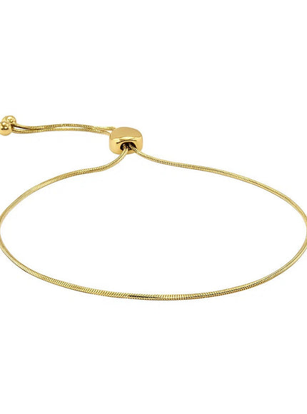 14k Yellow Gold Adjustable Lariat Style Heart Motif Bracelet